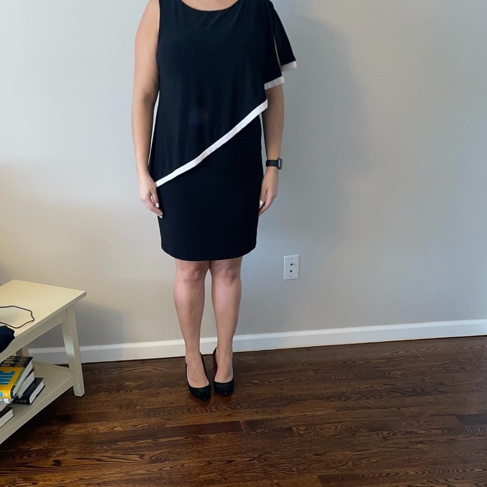 One Shoulder Cape Ralph Lauren Petite 16P Dress